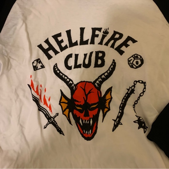 Stranger Things Hellfire Baseball Tee - Picture 4 of 5